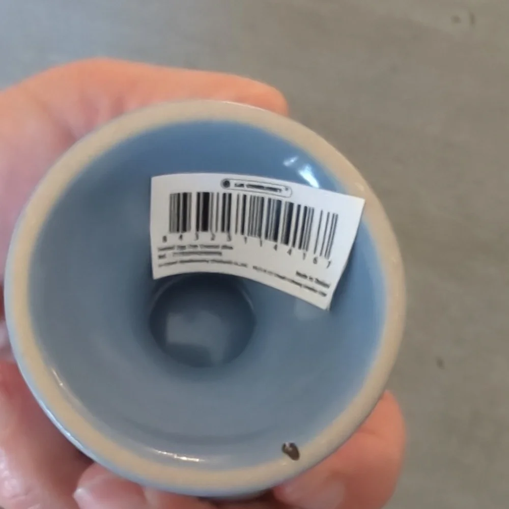 Footed Le Creuset Light Blue Egg Cups. Set Of 2 - Picture 4 of 4